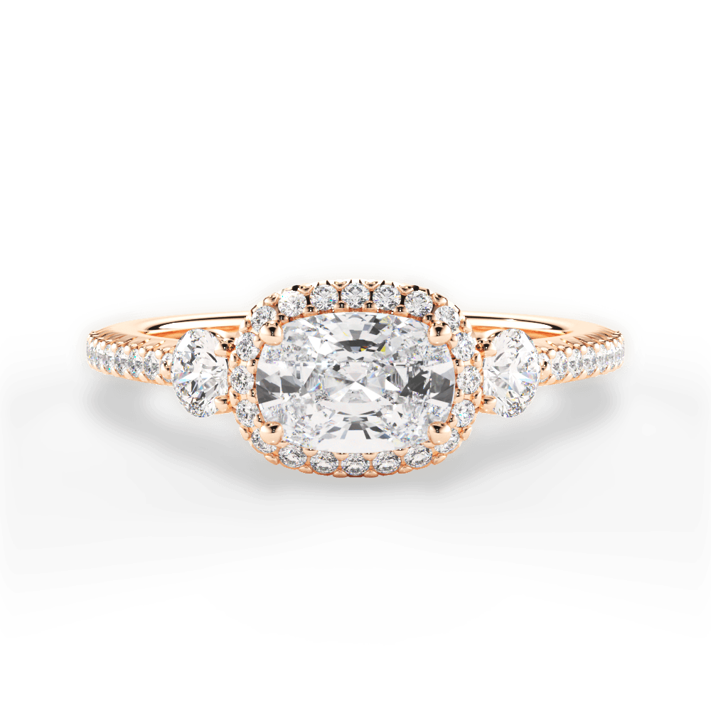 Kara Cushion Cut Lab Grown Diamond 18Kt Rose Gold Engagement Ring