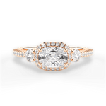 Kara Cushion Cut Lab Grown Diamond 18Kt Rose Gold Engagement Ring