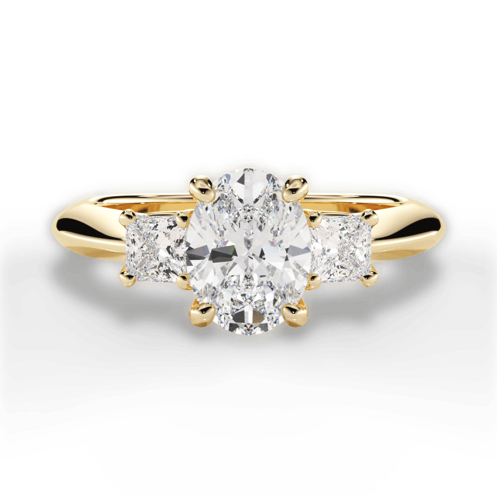 Dorothy Oval Cut Lab Grown Diamond 18Kt Yellow Gold Engagement Ring