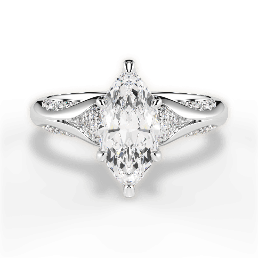 Isabel Marquise Cut Lab Grown Diamond Platinum Engagement Ring