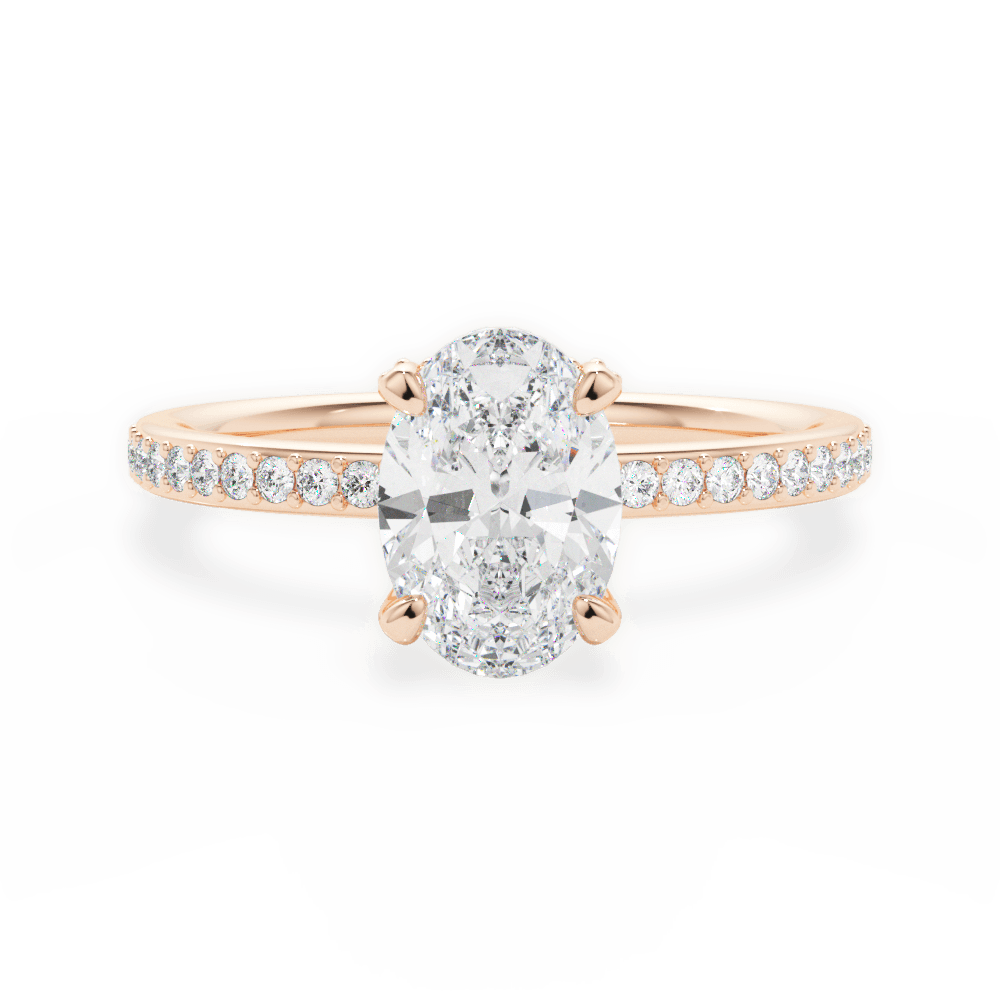 Janice Oval Cut Lab Grown Diamond 18Kt Rose Gold Engagement Ring
