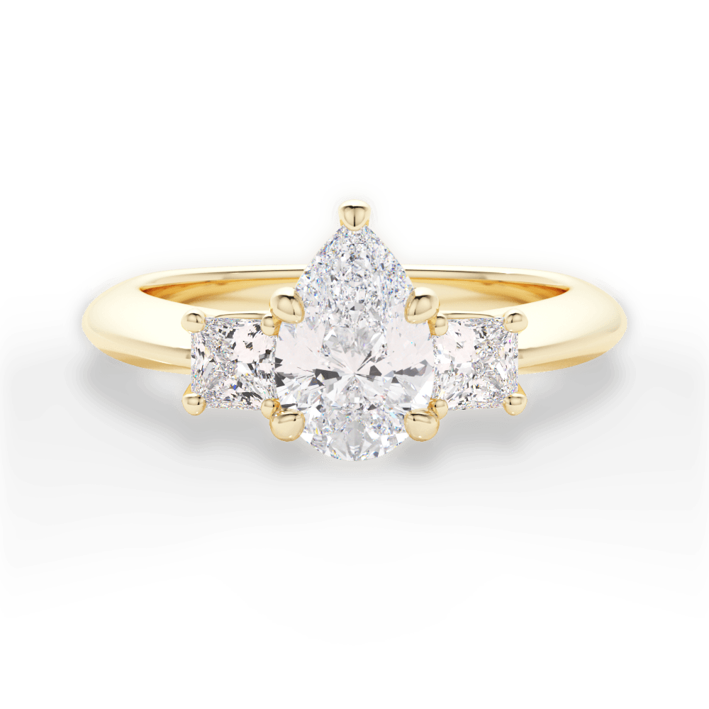 Dorothy Pear Cut Lab Grown Diamond 18Kt Yellow Gold Engagement Ring