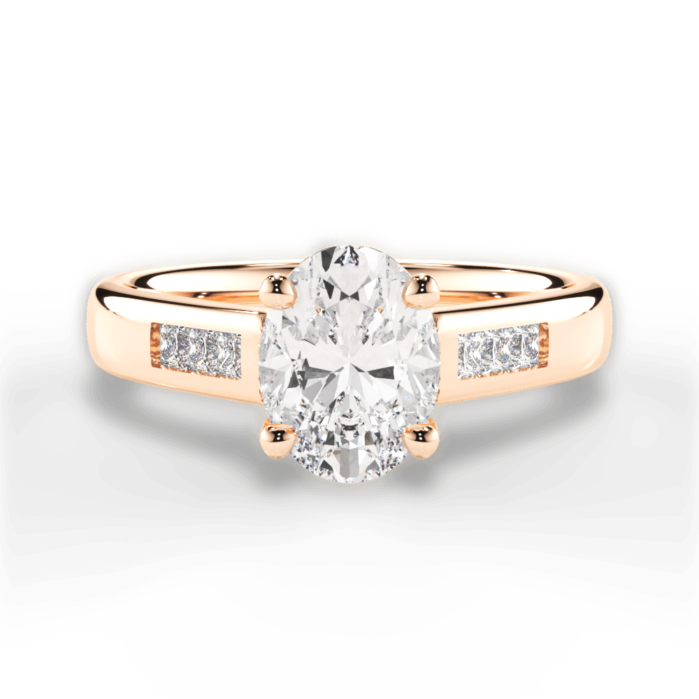 Brittany Oval Cut Lab Grown Diamond 18Kt Rose Gold Engagement Ring