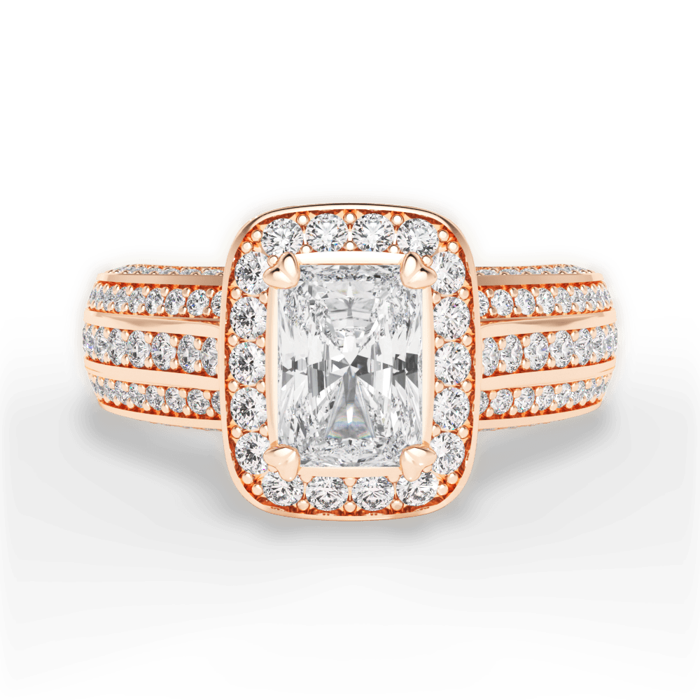 Madison Radiant Cut Lab Grown Diamond 18Kt Rose Gold Engagement Ring