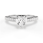 Elizabeth Heart Cut Lab Grown Diamond 18Kt White Gold Engagement Ring
