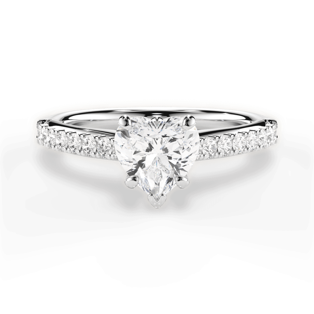 Elizabeth Heart Cut Lab Grown Diamond Platinum Engagement Ring