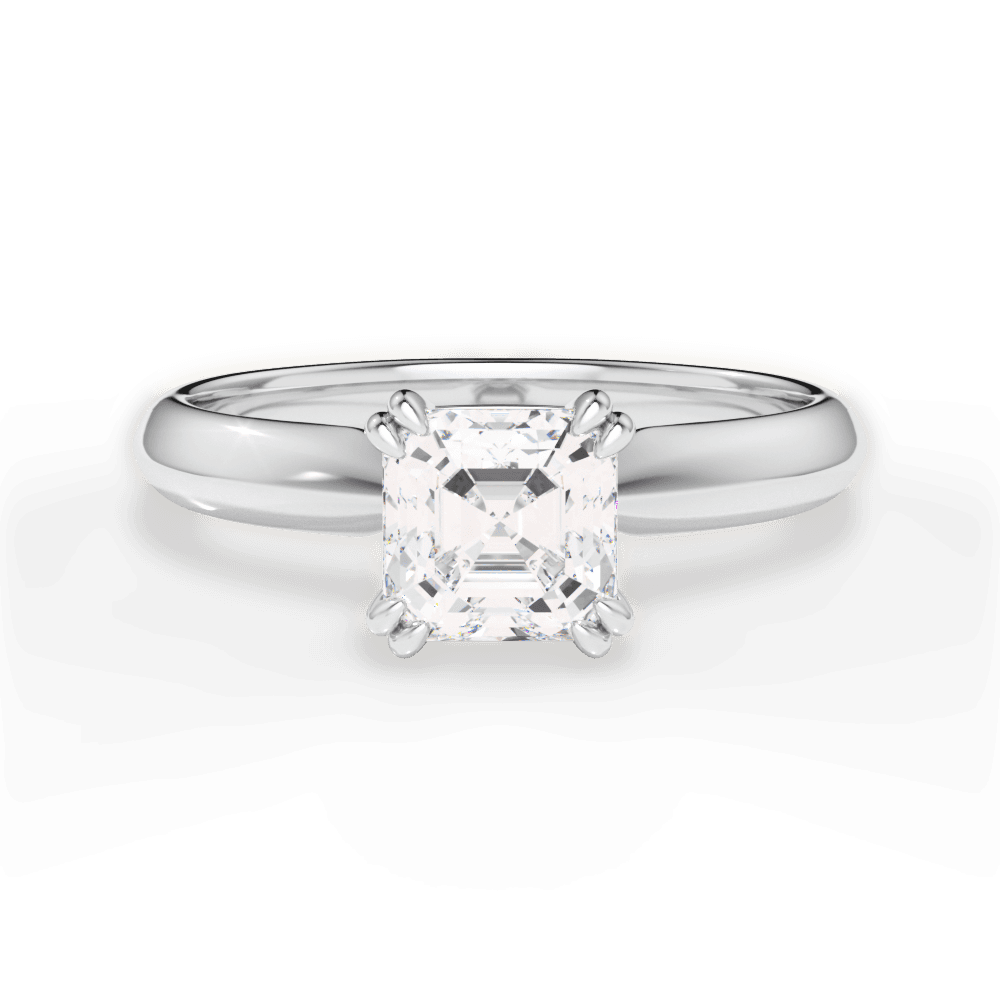 Anastasia Asscher Cut Lab Grown Diamond 14Kt White Gold Engagement Ring