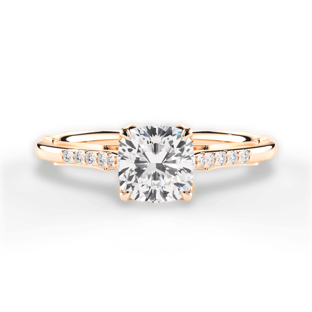 Christina Cushion Cut Lab Grown Diamond 18Kt Rose Gold Engagement Ring