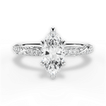 Gloria Marquise Cut Lab Grown Diamond 14Kt White Gold Engagement Ring