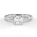 Josephine Asscher Cut Lab Grown Diamond 14Kt White Gold Engagement Ring