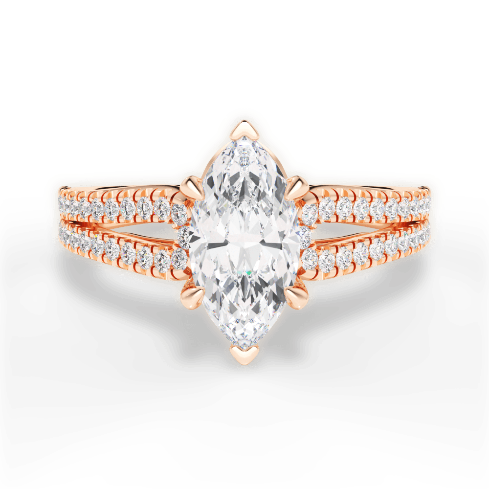 Jessica Marquise Cut Lab Grown Diamond 18Kt Rose Gold Engagement Ring