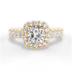 Lydia Cushion Cut Lab Grown Diamond 18Kt Yellow Gold Engagement Ring
