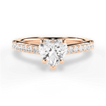 Elizabeth Heart Cut Lab Grown Diamond 18Kt Rose Gold Engagement Ring