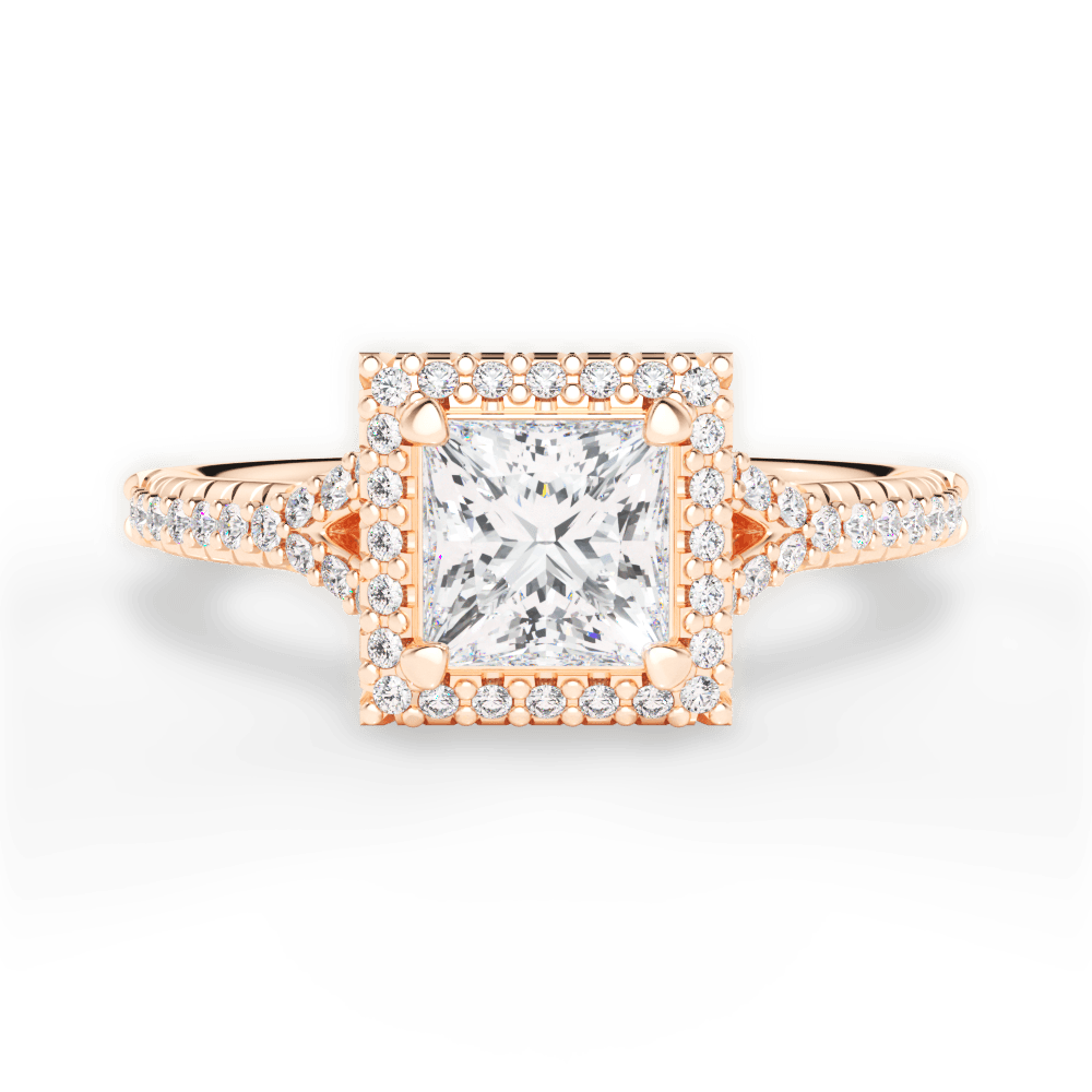 Judy Princess Cut Lab Grown Diamond 18Kt Rose Gold Engagement Ring