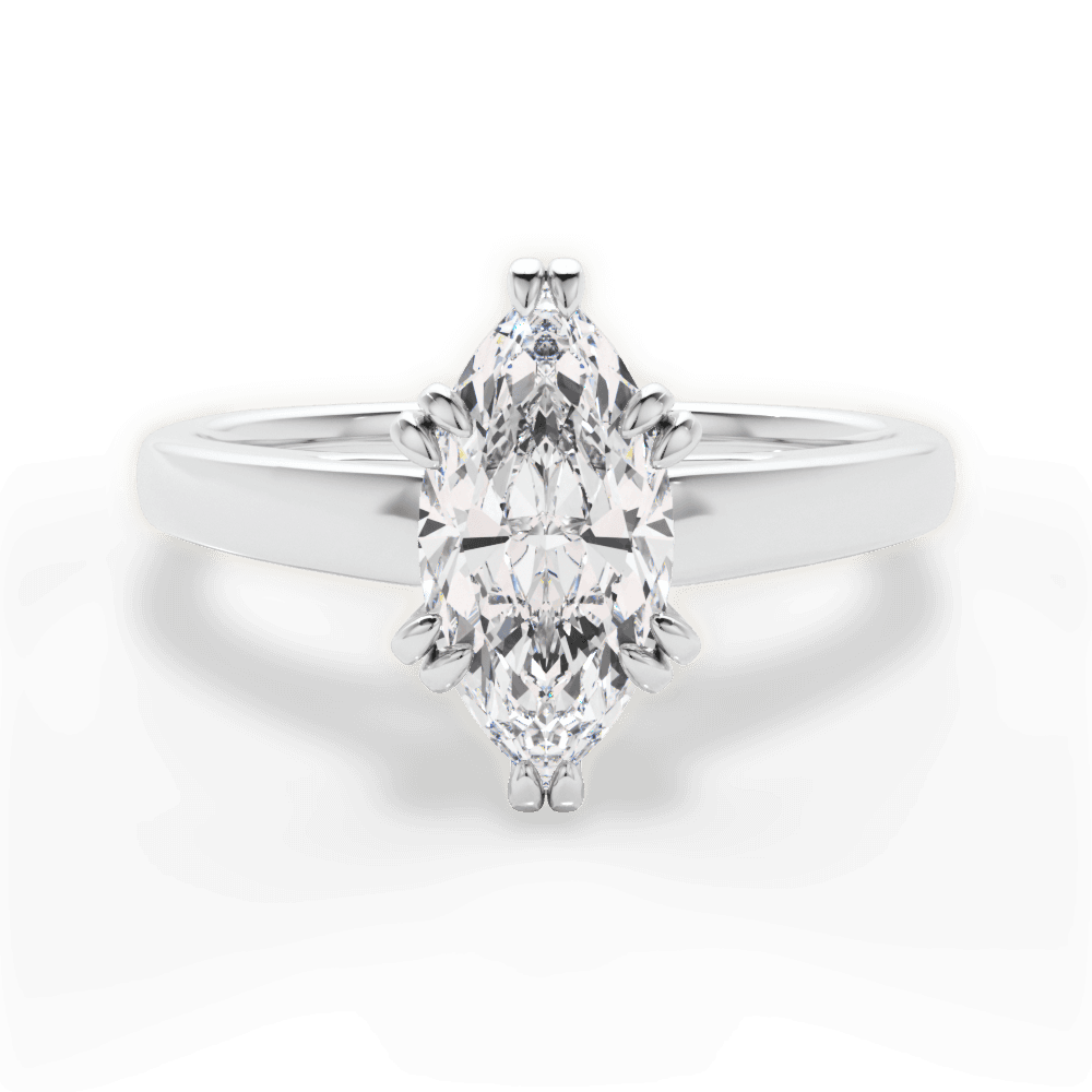 Anna Marquise Cut Lab Grown Diamond 14Kt White Gold Engagement Ring