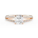 Kendra Asscher Cut Lab Grown Diamond 18Kt Rose Gold Engagement Ring