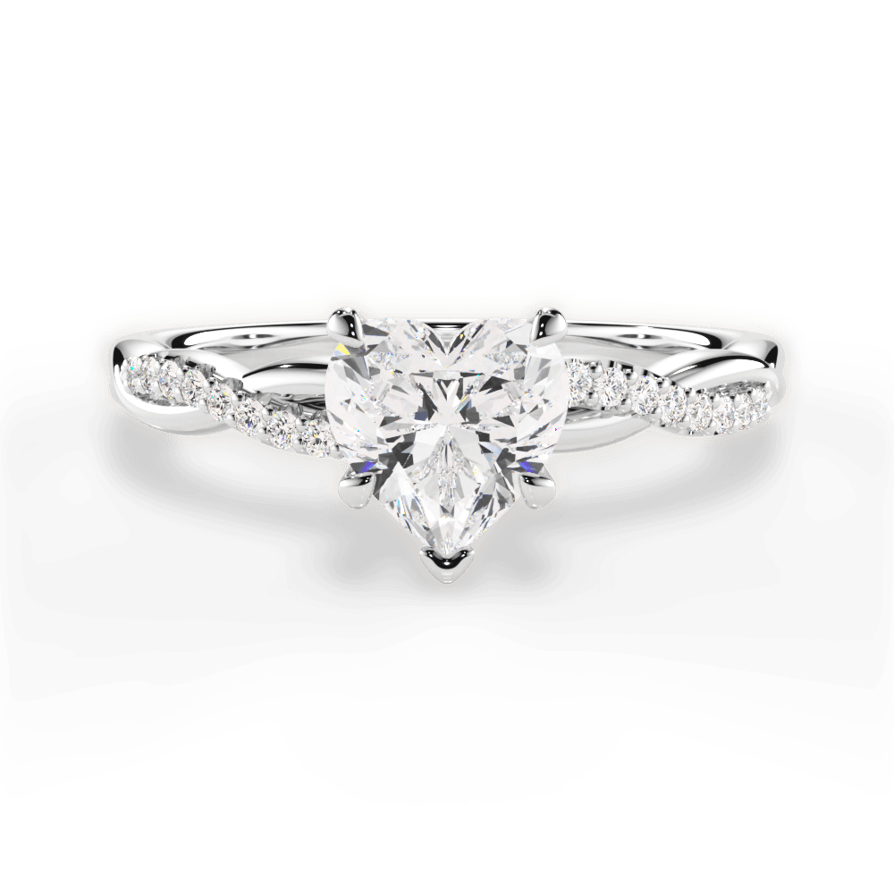 Charlotte Heart Cut Lab Grown Diamond Platinum Engagement Ring