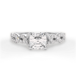 Justine Asscher Cut Lab Grown Diamond Platinum Engagement Ring