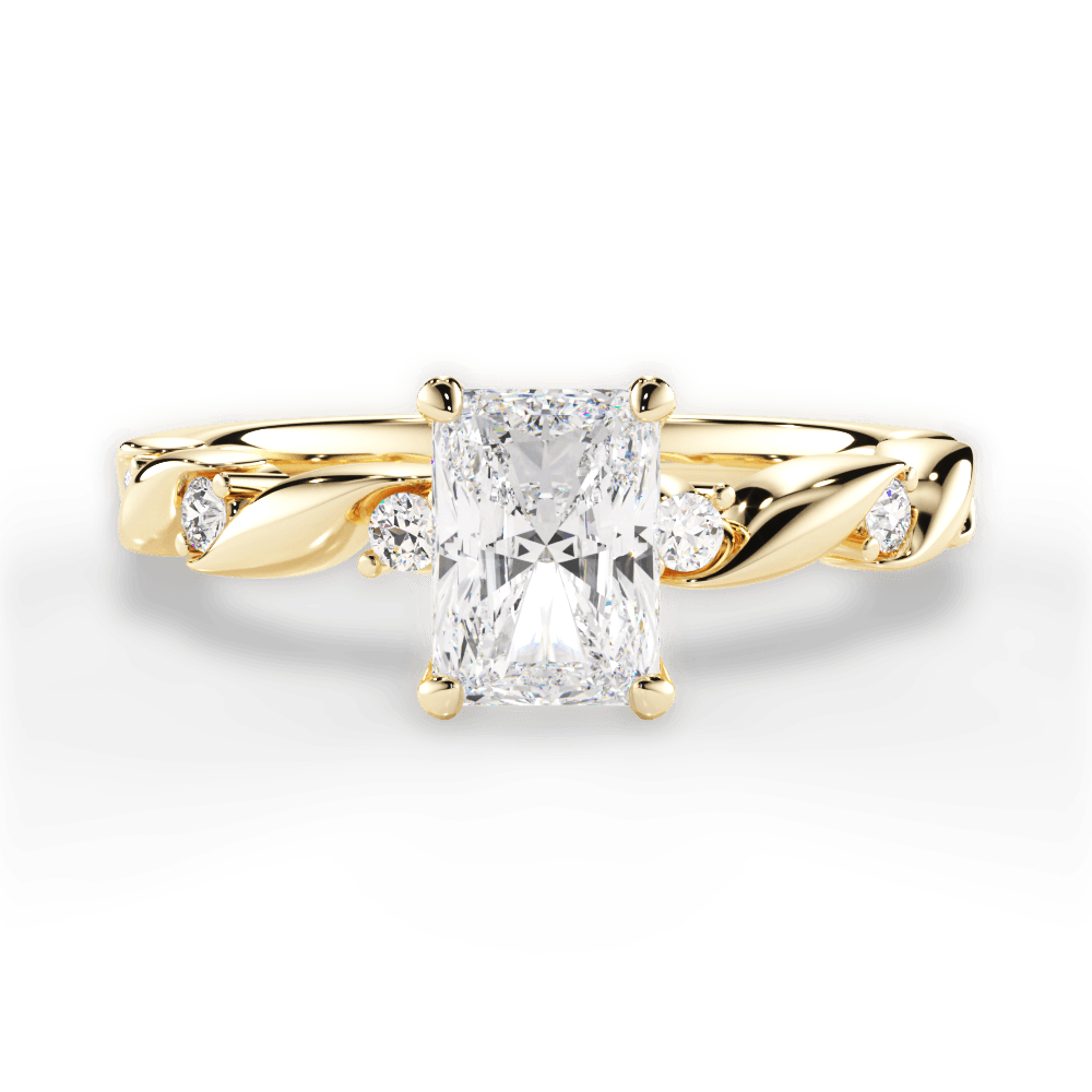 Emma Radiant Cut Lab Grown Diamond 18Kt Yellow Gold Engagement Ring