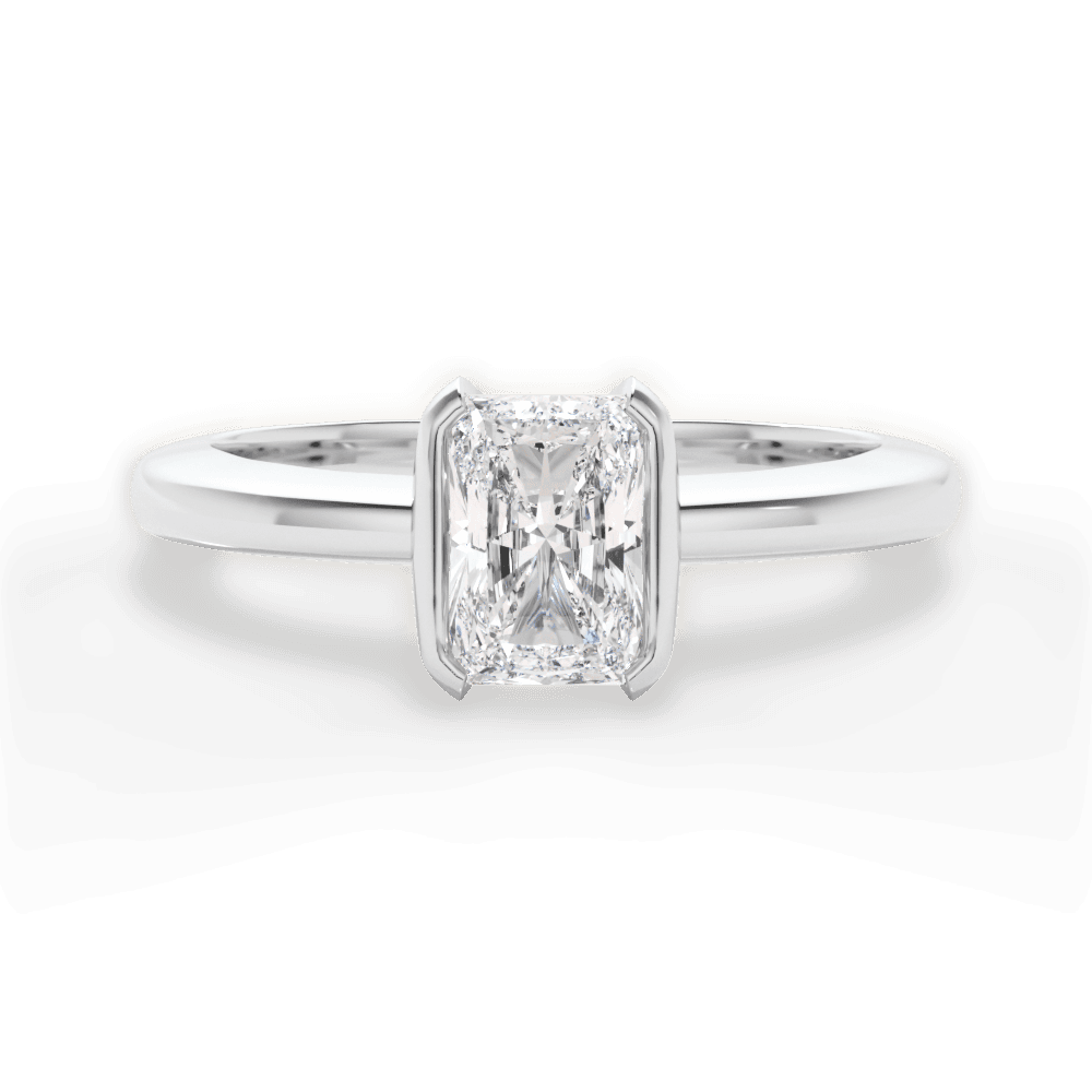 Bridget Radiant Cut Lab Grown Diamond 14Kt White Gold Engagement Ring