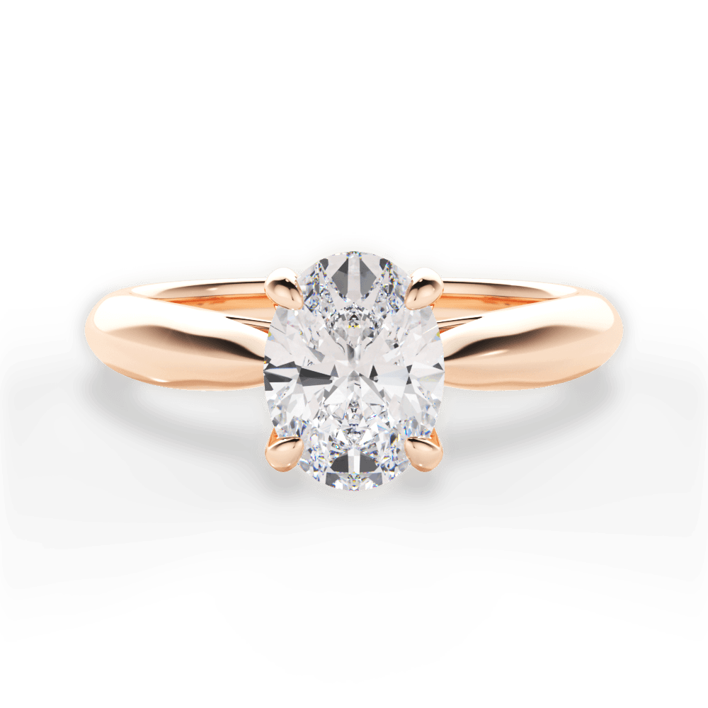 Dolores Oval Cut Lab Grown Diamond 18Kt Rose Gold Engagement Ring