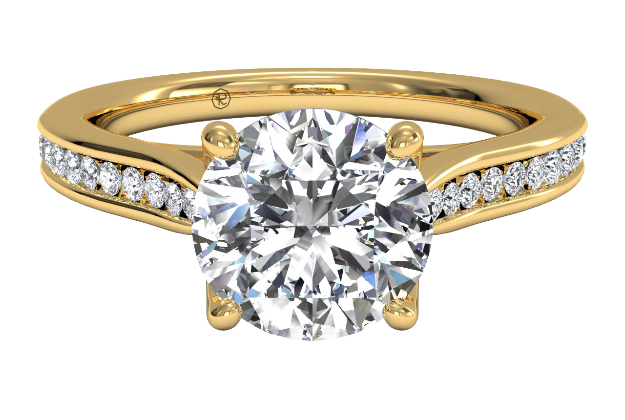 Elena Round Cut Lab Grown Diamond 18Kt Yellow Gold Engagement Ring