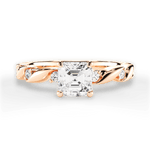 Emma Asscher Cut Lab Grown Diamond 18Kt Rose Gold Engagement Ring
