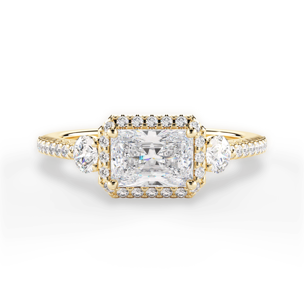 Kara Radiant Cut Lab Grown Diamond 18Kt Yellow Gold Engagement Ring