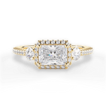 Kara Radiant Cut Lab Grown Diamond 18Kt Yellow Gold Engagement Ring