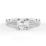 Delia Asscher Cut Lab Grown Diamond 14Kt White Gold Engagement Ring