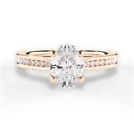 Elena Oval Cut Lab Grown Diamond 18Kt Rose Gold Engagement Ring
