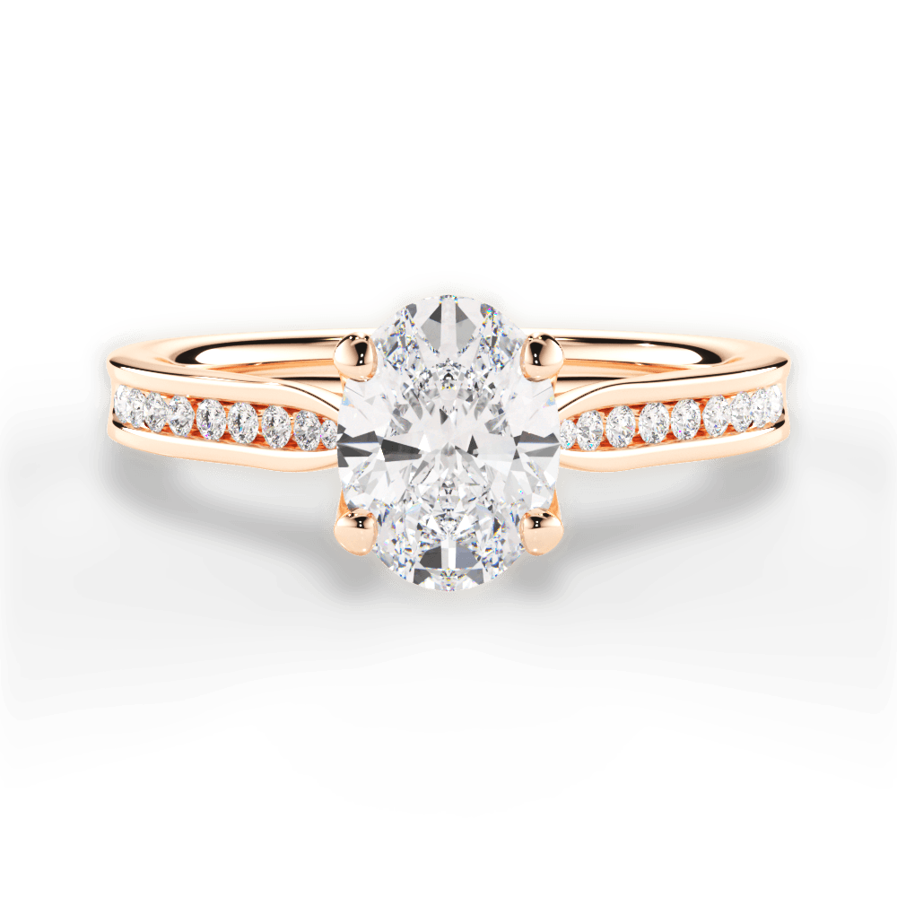 Elena Oval Cut Lab Grown Diamond 18Kt Rose Gold Engagement Ring