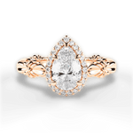 Erica Pear Cut Lab Grown Diamond 18Kt Rose Gold Engagement Ring