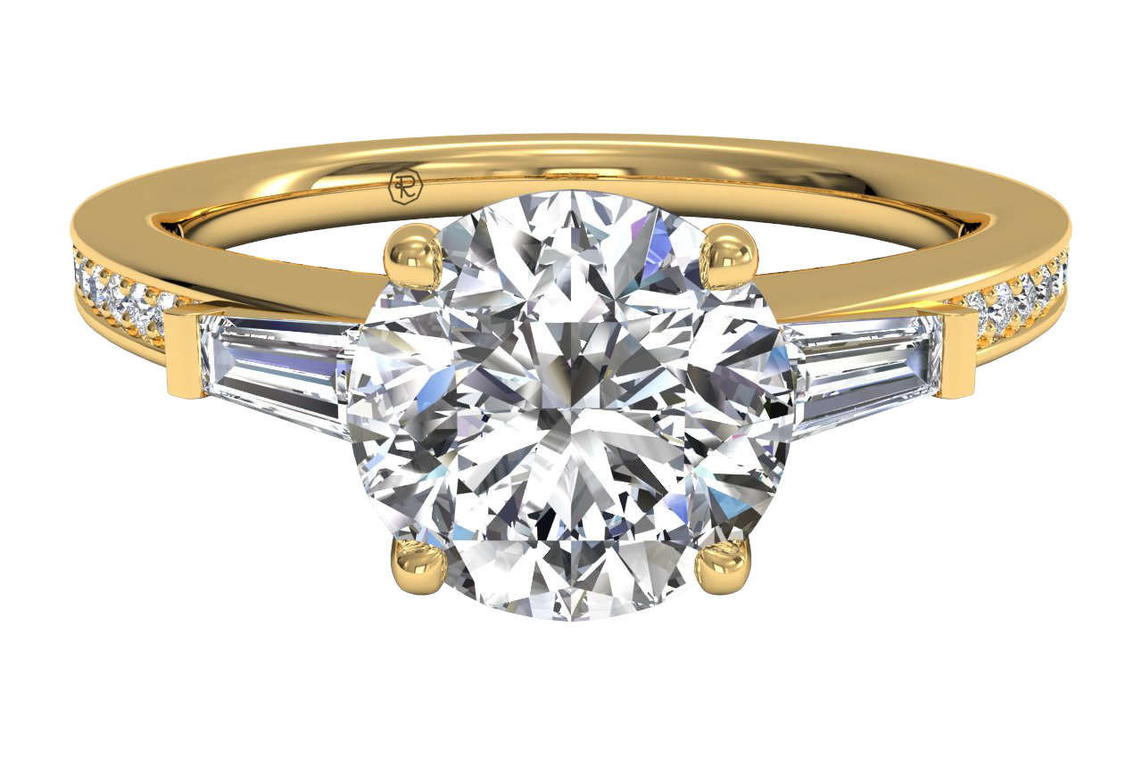 Katie Round Cut Lab Grown Diamond 18Kt Yellow Gold Engagement Ring