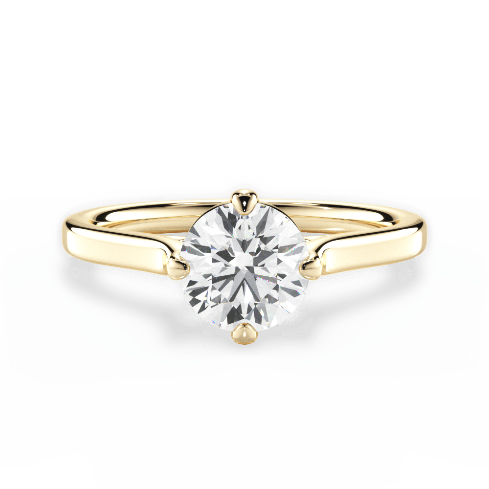 Bernadette Round Cut Lab Grown Diamond 18Kt Yellow Gold Engagement Ring