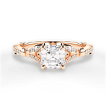 Geraldine Asscher Cut Lab Grown Diamond 18Kt Rose Gold Engagement Ring