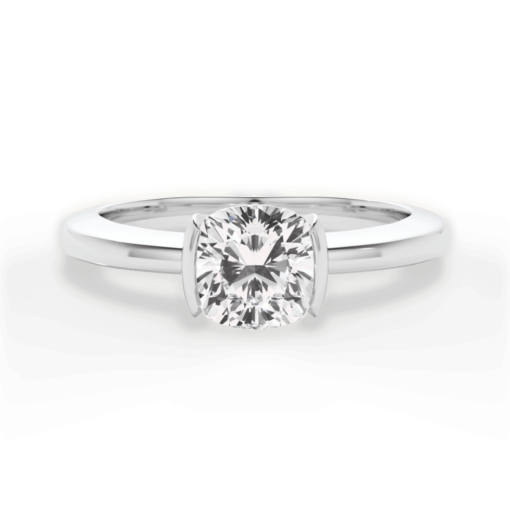 Bridget Cushion Cut Lab Grown Diamond Platinum Engagement Ring