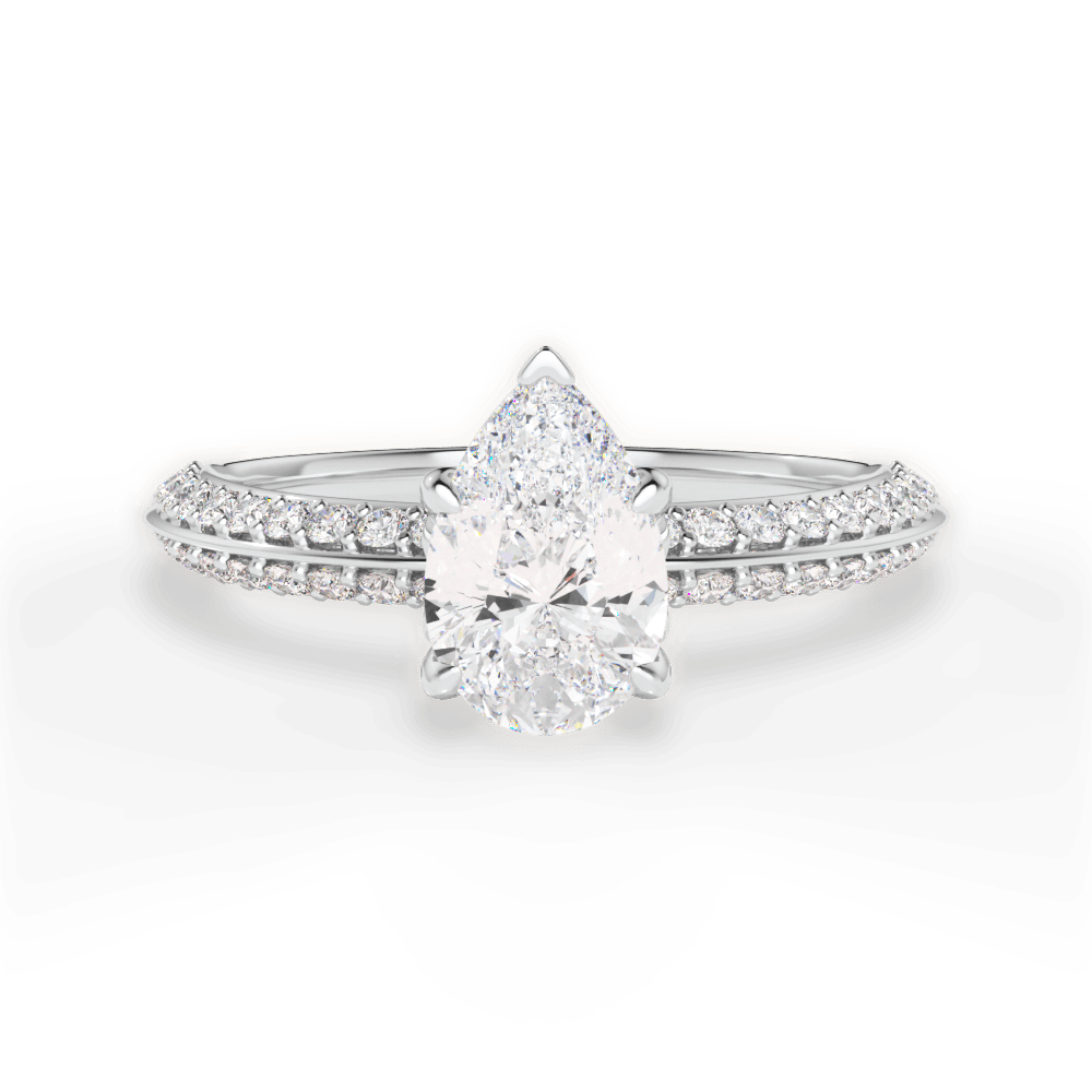 Gail Pear Cut Lab Grown Diamond 14Kt White Gold Engagement Ring
