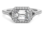 Kate Emerald Cut Lab Grown Diamond 18Kt White Gold Engagement Ring