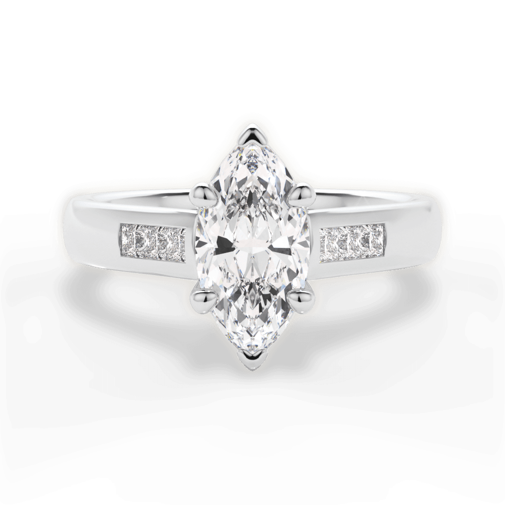 Brittany Marquise Cut Lab Grown Diamond 14Kt White Gold Engagement Ring