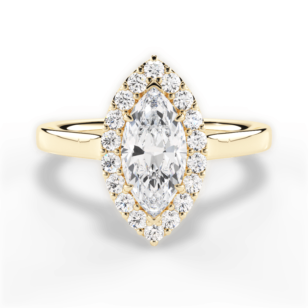 Fiona Marquise Cut Lab Grown Diamond 18Kt Yellow Gold Engagement Ring