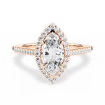 Jeanne Marquise Cut Lab Grown Diamond 18Kt Rose Gold Engagement Ring