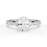 Cassie Oval Cut Lab Grown Diamond Platinum Engagement Ring