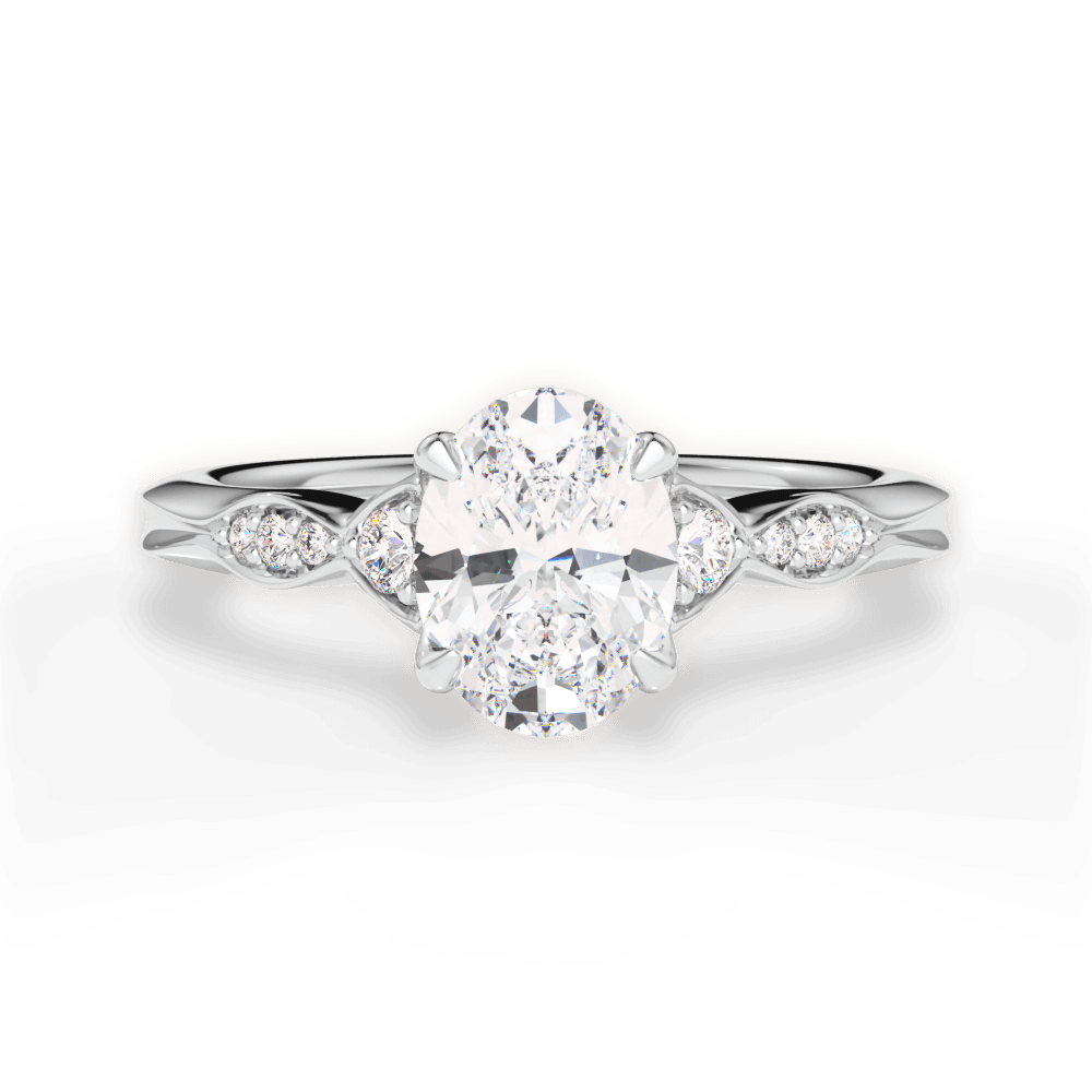 Cassie Oval Cut Lab Grown Diamond Platinum Engagement Ring