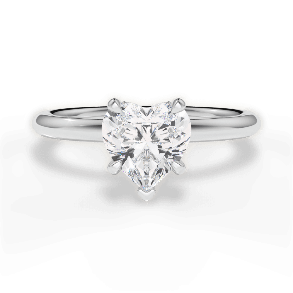Brenda Heart Cut Lab Grown Diamond Platinum Engagement Ring