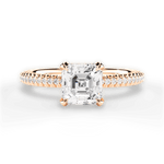 Helen Asscher Cut Lab Grown Diamond 18Kt Rose Gold Engagement Ring