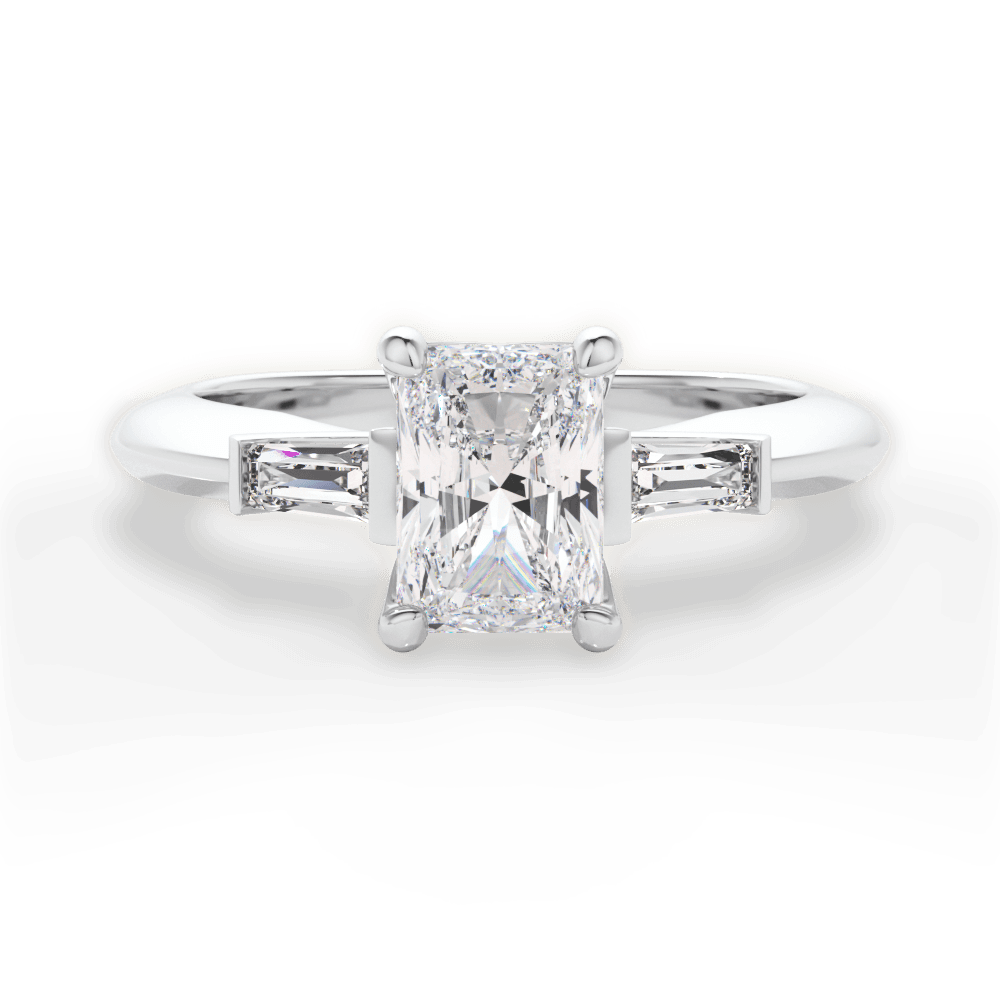 Emily Radiant Cut Lab Grown Diamond 18Kt White Gold Engagement Ring