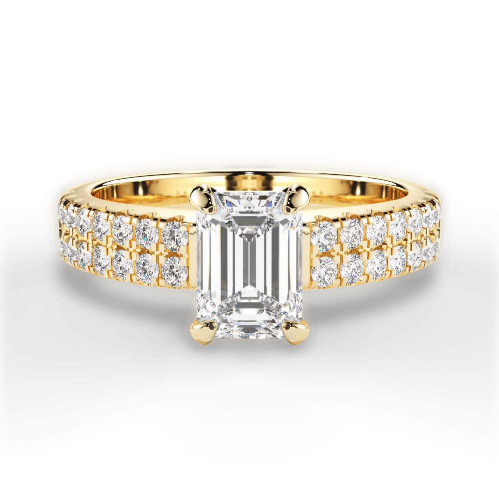 Kayla Emerald Cut Lab Grown Diamond 18Kt Yellow Gold Engagement Ring