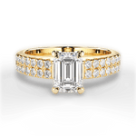 Kayla Emerald Cut Lab Grown Diamond 18Kt Yellow Gold Engagement Ring
