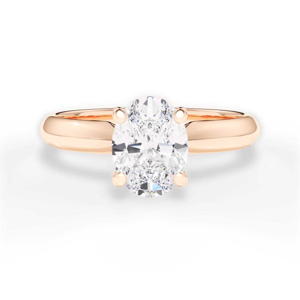 Beth Oval Cut Lab Grown Diamond 18Kt Rose Gold Engagement Ring